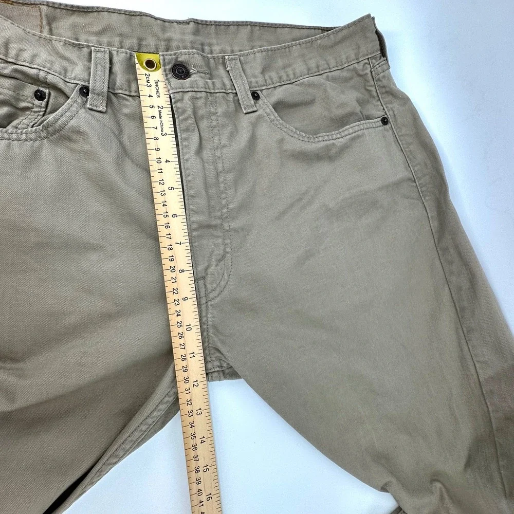 Levis 505 Regular Fit Straight Leg Khaki Tan Pants Mens 36x32 00505-0718 Cotton